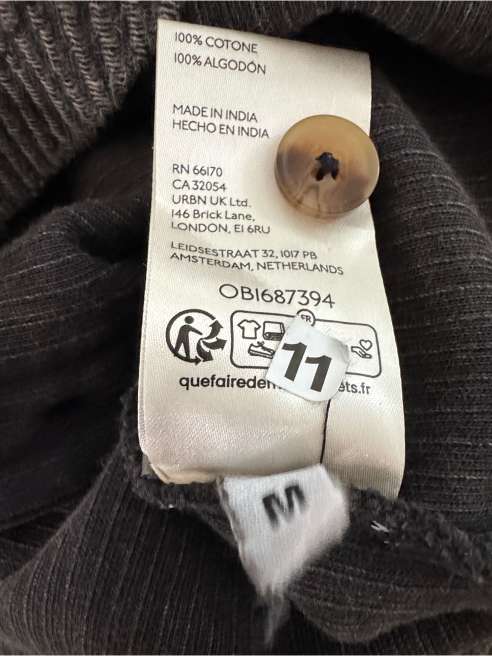 Pilcro Long Dark Gray Button-Front Jacket - Picture 3 of 9